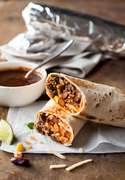 Beefy Black Bean Burritos