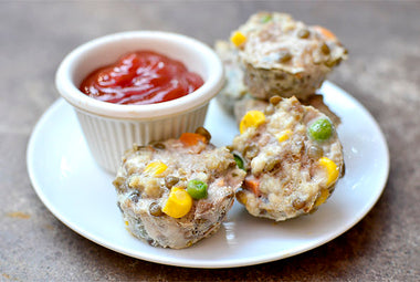 Turkey Lentil Muffins + Garlic Mini Potatoes