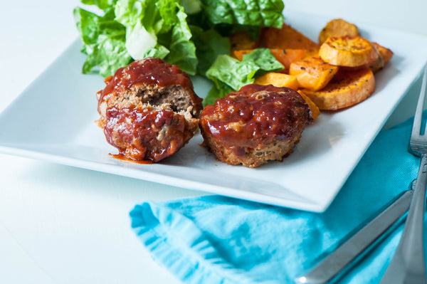 Mrs. Claus’ Meatloaf Muffins + Yam Bites
