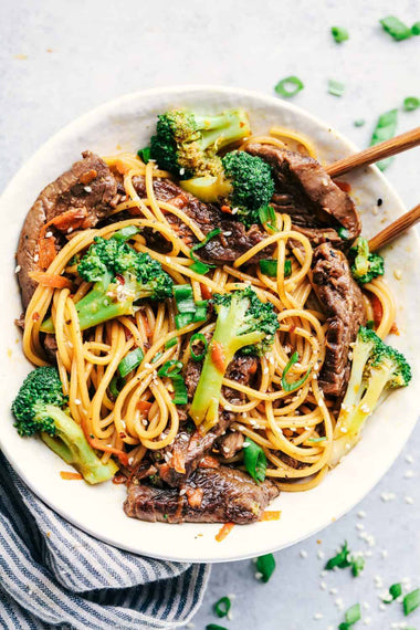 Mongolian Beef + Broccoli Noodles
