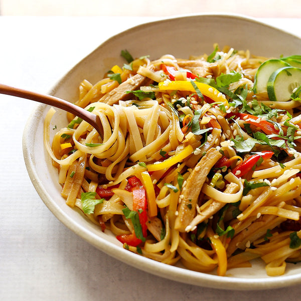 Veggie Noodle Stirfry (soy & refined sugar free)