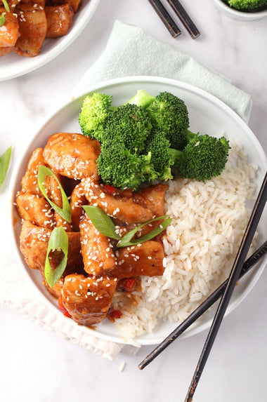 Mongolian Chicken over Brown Rice