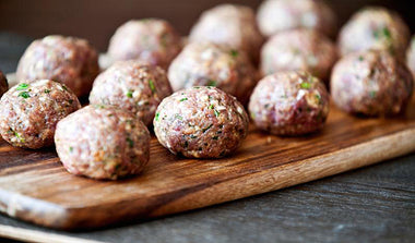 Teeny Tiny Baby Meatballs + Pasta