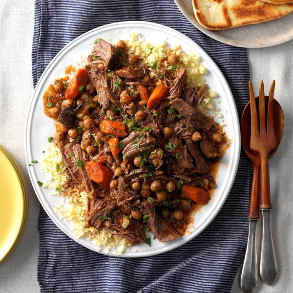 Rudolph’s Yule Tide Roast (Pot Roast + Carrot Couscous)