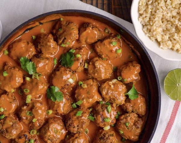 Turkey Zucchini Meatballs over Sticky Rice